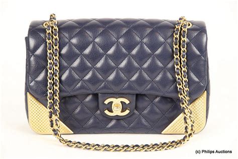 chanel navy gold corner details